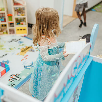 Girl reading a note